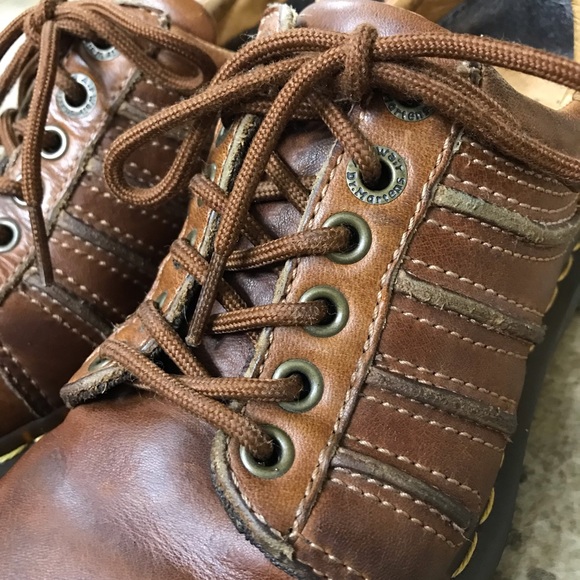 Dr. Martens Leather Chunky Oxford Low Top Shoes Women 7 Brown Vintage 12037 - Picture 12 of 16